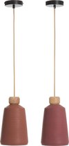 J-Line Hanglamp Conisch Cement Terracotta/Roze Ass 2