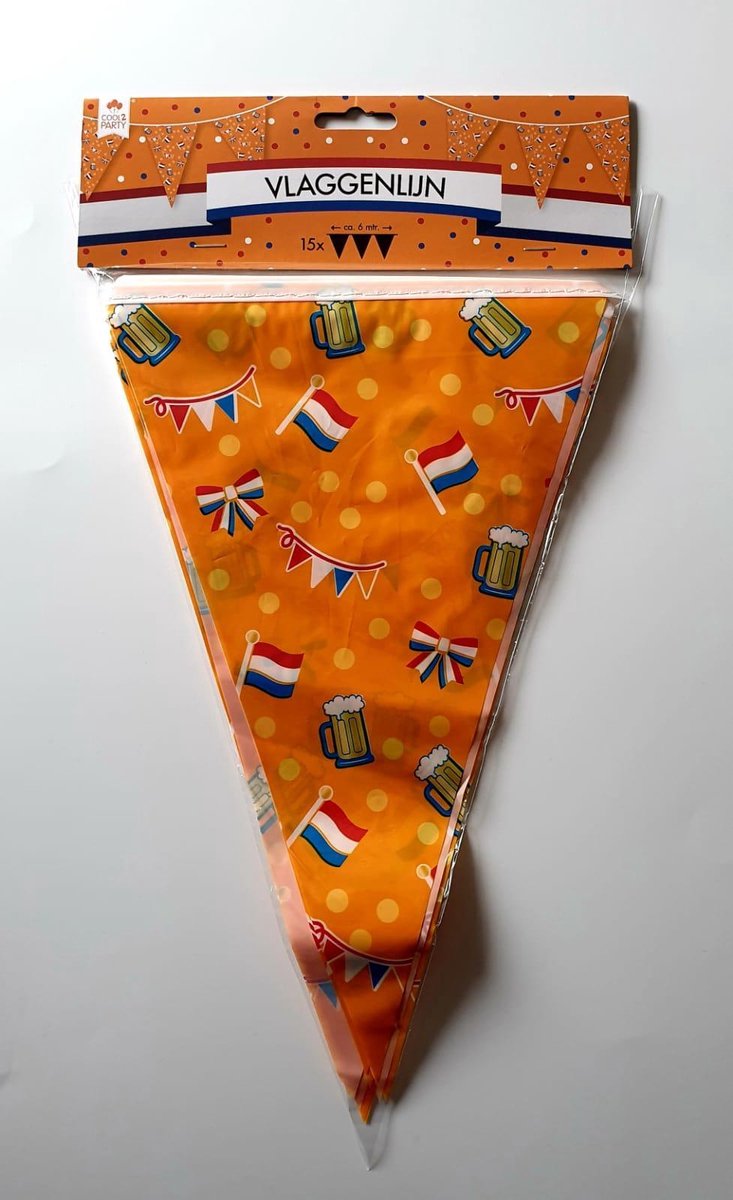 Vlaggenlijn Oranje 6 meter voetbal EK-WK