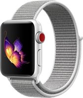 Parel Zilver Nylon Horloge Band Geschikt voor Apple Watch 1, 2, 3, 4, 5 en Nike+ 38mm & 40mm Series - Zacht Geweven Nylon - 38 mm en 40 mm