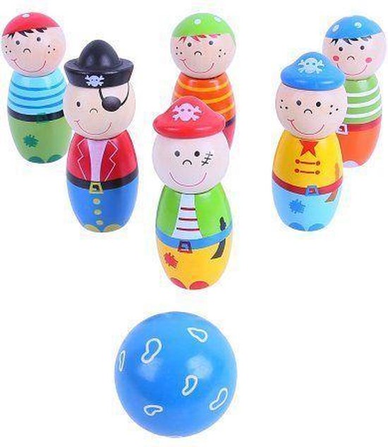 Bigjigs - Jeu de quilles - Pirate - 8cm de haut