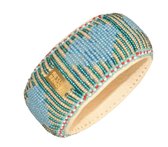 Return to Sender Lichtblauwe 'Heart' armband - Beaded bracelet broad - - Blauw