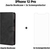 HGA Telefoonhoesje - Book Case - Geschikt Voor Apple IPhone 12 Pro - Zwart