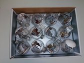 Plastic kerstballen met glitter en decoratie kerst - 12 stuks