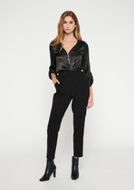 LOLALIZA Broek met decoratieve knopen - Zwart - Maat 38