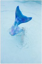 Poster – Blauwe Zeemeermin staart in het Water - 80x120cm Foto op Posterpapier