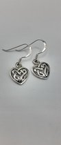 Celtic Heart oorhangers sterling zilver