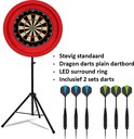 Dartbord Set Sisal LED Ring Licht Zelfgenezend Surround Statief