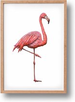 Poster flamingo - A4 - mooi dik papier - Snel verzonden! - tropisch - jungle - dieren in aquarel - geschilderd door Mies