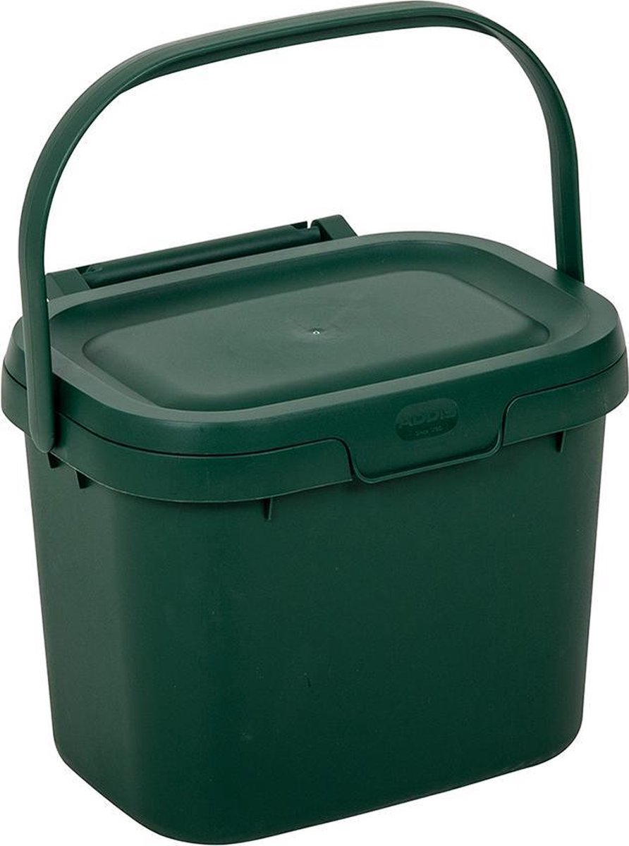 Keuken Caddy 4,5 liter, het slimste opbergbakje of keuken afvalbakje voor je groente, fruit en etensresten/ Groen