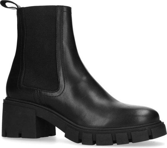 Manfield - Dames - Zwarte chelsea boots met blokhak - Maat 40 | bol.com
