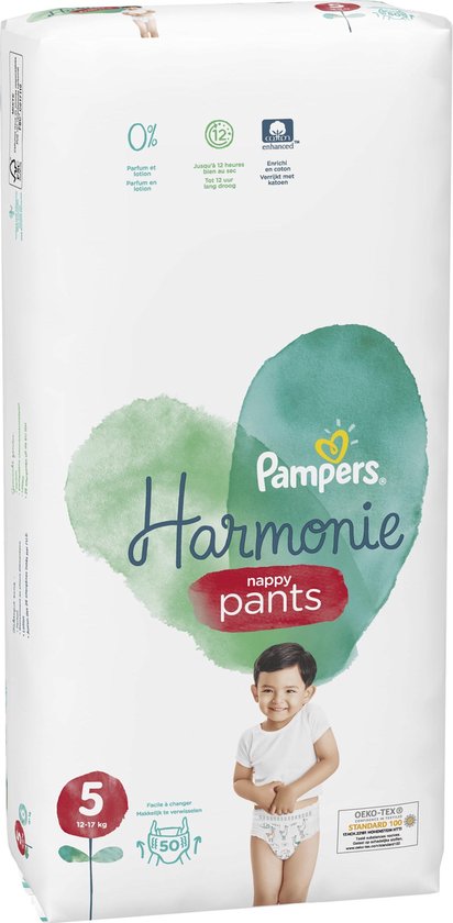 Pampers Harmonie / Pure Nappy Pants Maat 5 (12-17kg) 100 Luierbroekjes - Pampers
