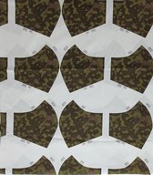 Stof voor mondkapjes van 100% katoen | voorbedrukt paneel |12 mondkapjes om zelf te naaien - exclusieve designs - comouflage - Groen