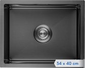 LOMAZOO Spoelbak Antraciet / Gun Metal (34x40) – Spoelbak Keuken - Spoelbakken Keuken – Wasbak Keuken - RVS [NOAH]