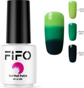 FIFO Nails, Thermo Gel Polish - Thermo Gellak - Temperatuurgevoelige nagellak - Thermische nagellak - Temperatuur veranderende - Kleur veranderende #4206 ( Lichtgroen - Groen - Don