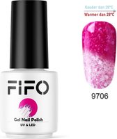FIFO Nails, Thermo Gel Polish - Glitter - Kristal - Thermo Gellak - Temperatuurgevoelige nagellak - Thermische nagellak - Temperatuur veranderende - Kleur veranderende #9706 ( Rood