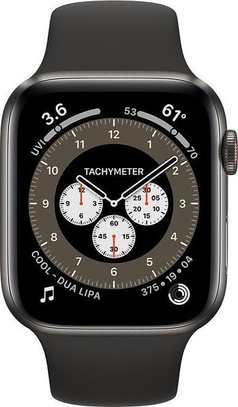 Apple Watch Series 6 Edition GPS + Cellular, 44mm Kast van Space Black  Titanium, zwart | bol.com