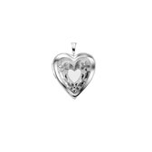 Lucardi Dames Zilveren hanger medaillon hart - Hanger - 925 Zilver - Zilverkleurig