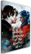 Schilderij , Eternal sunshine ..... , Film personages , 2 maten , multkleur , wanddecoratie