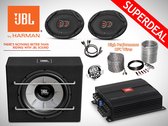 1000W JBL Subwoofer + JBL A9004 - 4-kanaal Versterker + JBL Ovale Speakers + OFC Kabelset + Splitter
