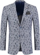 GENTS | Colbert Heren print palm blauwgrijs Maat 50