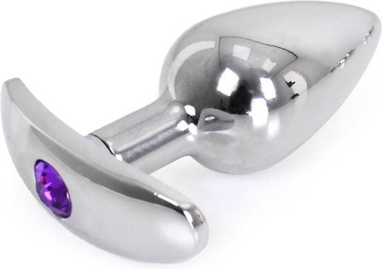 Aluminium Handle Buttplug Purple Gem | Kiotos Steel