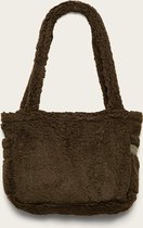 Omay City Bag - Schoudertas voor Dames - Shopper Groen - Teddy - 30x7x25 cm - Handmade