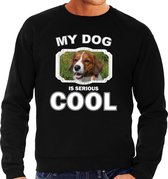 Kooiker honden trui / sweater my dog is serious cool zwart - heren - Kooikerhondjes liefhebber cadeau sweaters L