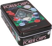 Pokerset met 1 x dealer button 100 chips / professional poker chips