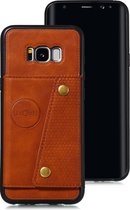 Samsung Galaxy S8 Card Case | Hoogwaardig PU Leren Hoesje | Kaarthouder | Telefoonhoesje | Bruin