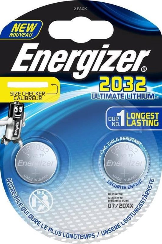 Energizer Batterij Knoopcel Ultimate Lithium 3v Cr2032 2 Stuks