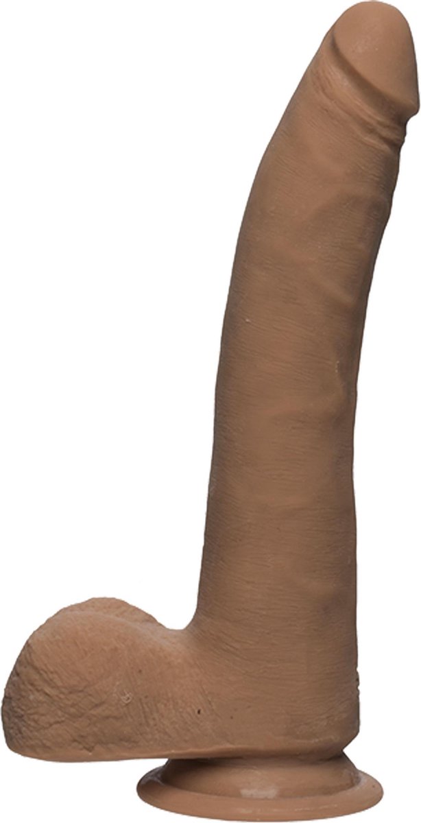 Goedkoopste Doc Johnson - The D - Realistic D - Slim 9 Inch with Balls - ULTRASKYN - Dildos Caramel
