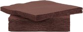Servet - 25x25cm - Chocolat - Papier - Textiel-touch - 40st/pak - (24 pakjes)