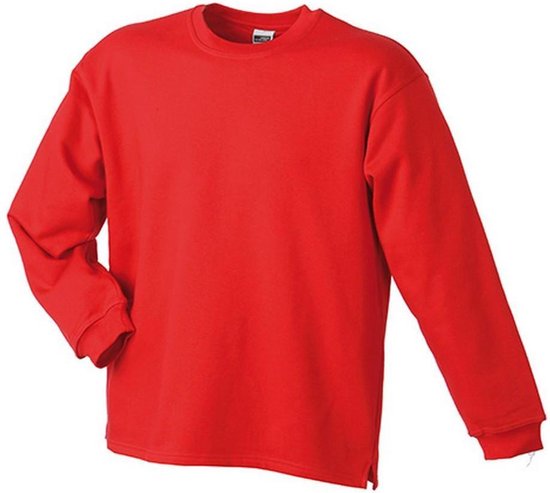 Sweat- shirt unisexe James and Nicholson à Hem ouvert (rouge)
