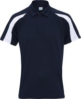 Awdis Gewoon Cool Mens Korte Mouw Contrast Paneel Poloshirt (Franse marine / Arctisch Wit)