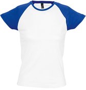 SOLS Dames/dames Melkachtig Contrast T-Shirt met korte mouw (Wit/royaal blauw)