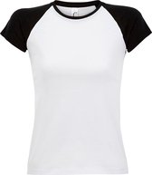 SOLS Dames/dames Melkachtig Contrast T-Shirt met korte mouw (Wit/zwart)