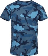 SOLS Heren Camo T-Shirt met korte mouwen (Blauwe Camo)