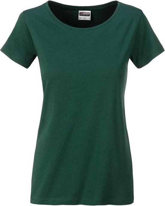James and Nicholson T-shirt Basic en coton biologique pour femmes / femmes (vert foncé)