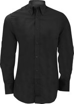 Kustom Kit Herenstad Business Shirt met lange mouwen (Zwart)