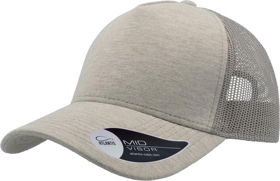 Atlantis Rapper Jersey Mid Visor Trucker Cap (Lichtgrijs)