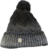 Muts met fleece van binnen, omslag en gebreide pompon