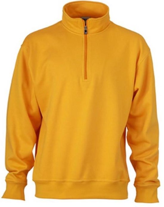 James and Nicholson Sweatshirt unisexe Workwear Half Zip (jaune d'or)