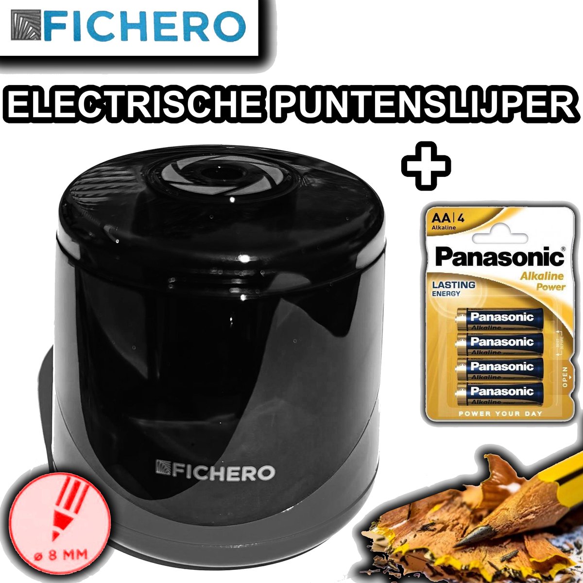 FICHERO ZWARTE INCLUSIEF 4 Alkaline Batterijen |... | bol.com