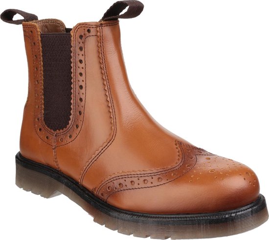 Amblers Heren Dalby Pull On Brogue Boots (Tan) | bol