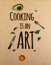 KOMONI - Houten poster - A4 - Cooking is an Art