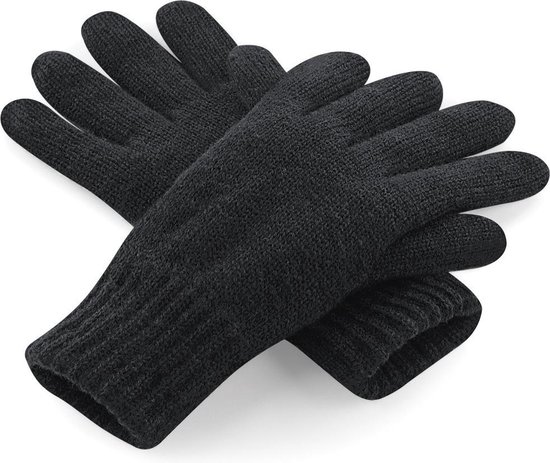 Beechfield Unisex Klassieke Thinsulate Thermische Winterhandschoenen (Zwart)