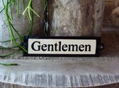 Emaille deurbordje recht 'Gentlemen'