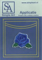 Opstrijk applicaties / Strijk Patch Set / Roos klein donker blauw /Formaat: 4,7 x 3,5 cm