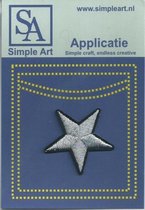 Opstrijk applicaties / Strijk Patch Set / Ster zilver /Formaat: 5,0 x 5,0 cm