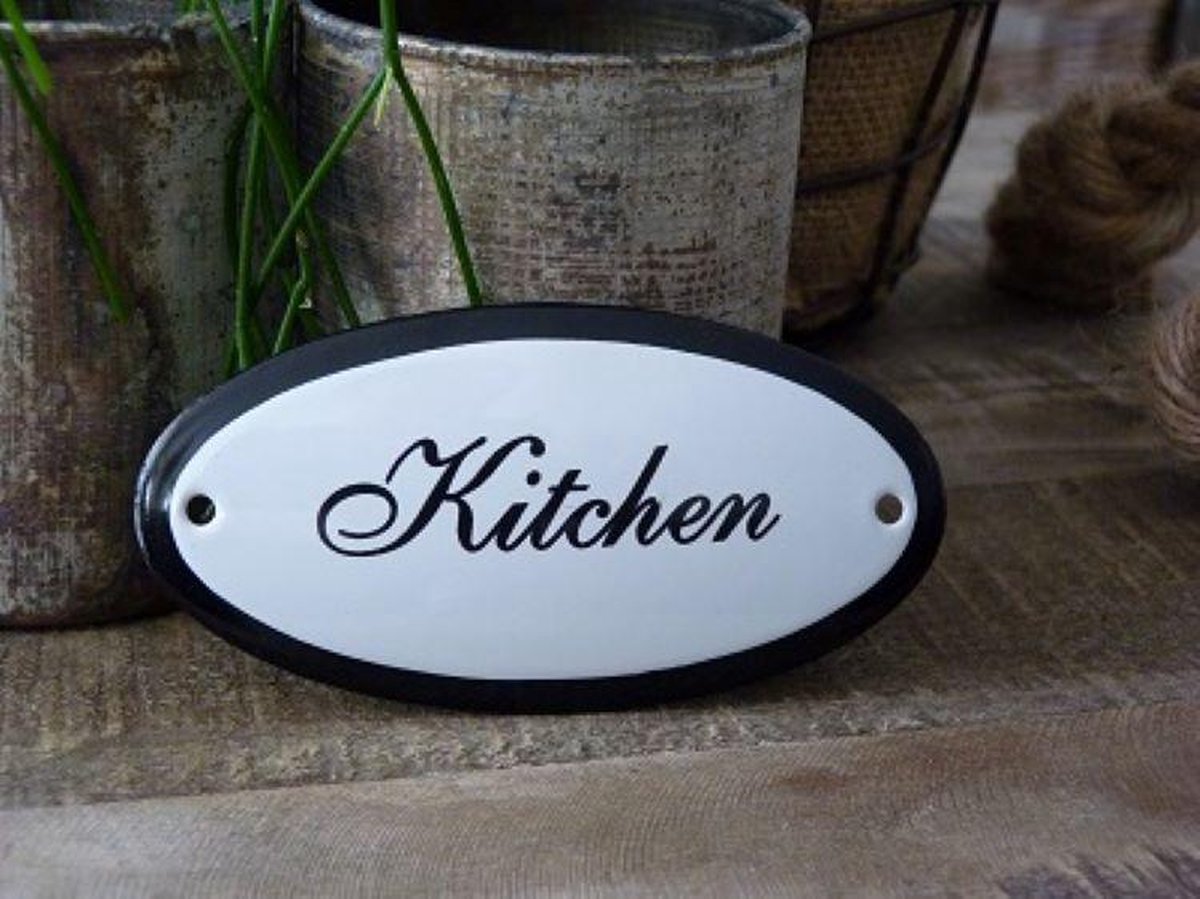 Emaille Deurbordje Ovaal \'kitchen\'